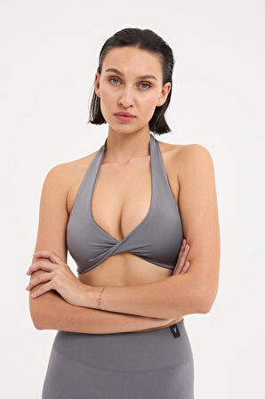 Amara Sporcu Sütyeni Boyundan Halter Yaka Toparlayıcı Büstiyer Bra 