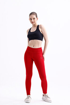 Spor Tayt  Çift Cepli Yüksek Bel Esnek ve Toparlayıcı Kadın Tayt