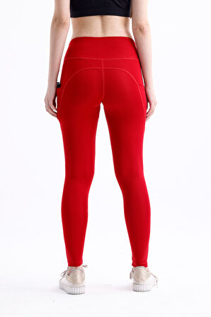 Spor Tayt  Çift Cepli Yüksek Bel Esnek ve Toparlayıcı Kadın Tayt