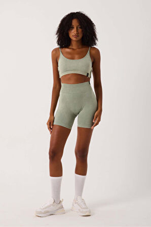 Glowfit Spor Şort Yüksek Bel Esnek Şekillendirici ve Toparlayıcı Seamless Tayt Kısa Şort