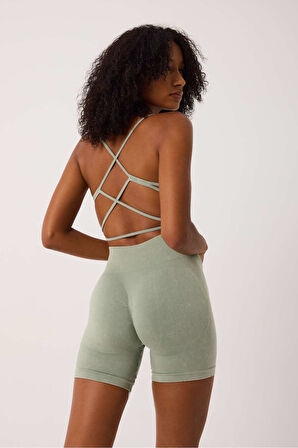 Glowfit Spor Şort Yüksek Bel Esnek Şekillendirici ve Toparlayıcı Seamless Tayt Kısa Şort