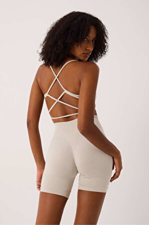 Glowfit Spor Şort Yüksek Bel Esnek Şekillendirici ve Toparlayıcı Seamless Tayt Kısa Şort