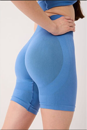 Amara Spor Şort Yüksek Bel Esnek Şekillendirici ve Toparlayıcı Seamless Tayt Kısa Şort