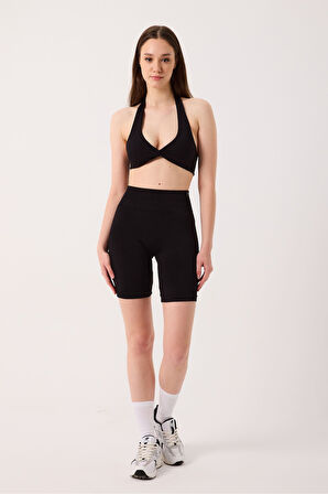 Amara Spor Şort Yüksek Bel Esnek Şekillendirici ve Toparlayıcı Seamless Tayt Kısa Şort