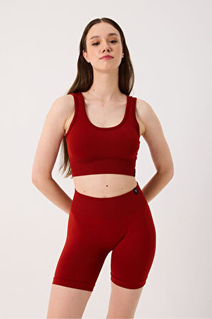 Essential Spor Şort Yüksek Bel Esnek Şekillendirici ve Toparlayıcı Seamless Tayt Kısa Şort