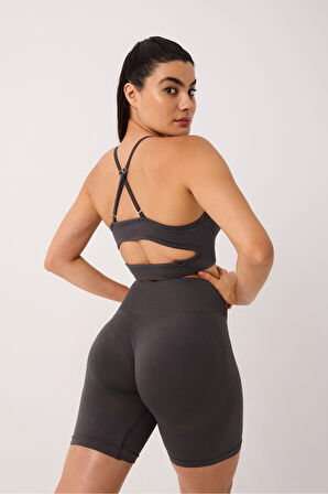 Luma Spor Şort Yüksek Bel Esnek Şekillendirici ve Toparlayıcı Seamless Tayt Kısa Şort