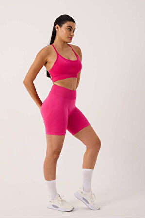 Luma Spor Şort Yüksek Bel Esnek Şekillendirici ve Toparlayıcı Seamless Tayt Kısa Şort