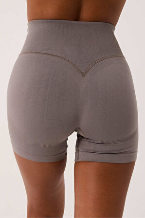 Aura Spor Şort Yüksek Bel Esnek Şekillendirici ve Toparlayıcı Seamless Tayt Kısa Şort