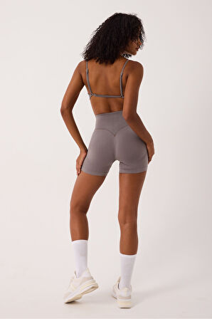 Aura Spor Şort Yüksek Bel Esnek Şekillendirici ve Toparlayıcı Seamless Tayt Kısa Şort