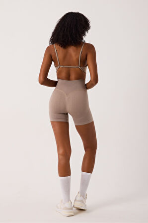 Aura Spor Şort Yüksek Bel Esnek Şekillendirici ve Toparlayıcı Seamless Tayt Kısa Şort