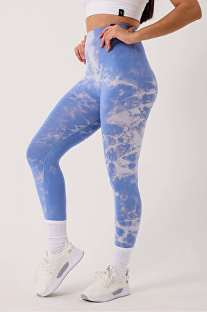 Spor Tayt Batik Desenli Dikişsiz Esnek ve Toparlayıcı Push Up Kadın Tayt