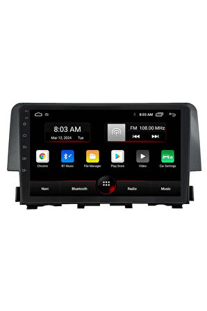 Araç Multimedya Cihazı - 2 32 / Ips 9 Inch Ekran - Navigasyon -carplay - Honda Civic Fc5 16-21-vsr