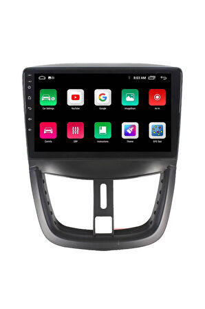 Araç Multimedya Cihazı - 2 32 / Ips 9 Inch Ekran - Navigasyon - Carplay - Peugeot 207 06-10 - Vsr