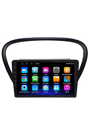 Araç Multimedya Cihazı - 2 32 / Ips 9 Inch Ekran - Navigasyon - Carplay - Peugeot 607 04 07 - Vsr