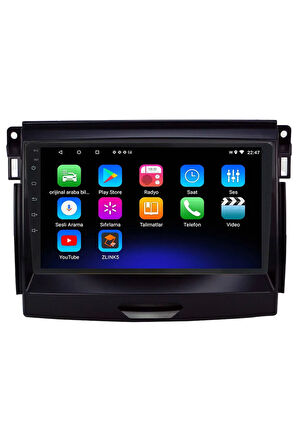 Araç Multimedya Cihazı - 2 32 / Ips 9 Inch Ekran - Navigasyon - Carplay - Ranger 2015 Uyumlu