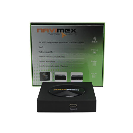 NAVİMEX Smartbox 8GB RAM + 128GB Universal - Carplay - Android Auto Uyumlu ROM - TYPE-C - SD Girişli