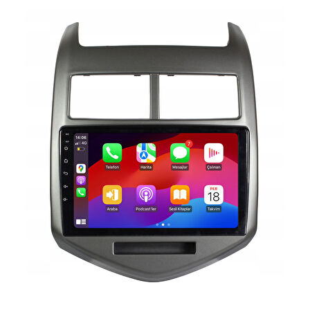 Chevrolet Aveo - Araç Multimedya Ekran - 4GB 64GB - S - Gri - 2012 - 2014 - 9 Inch - MYWAY