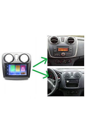 Dacia Sandero - Araç Multimedya Ekran - 2GB 32GB - S - Black - 2012 - 2020 - 9 Inch - HIGH SOUND - V