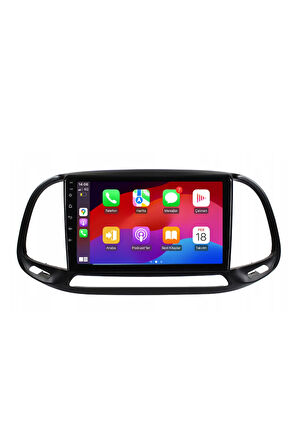 Fiat Doblo -  Uyumlu Araç Multimedya Ekran - 2GB 32GB - S - Black - 2015 - 2021 - 9 Inch