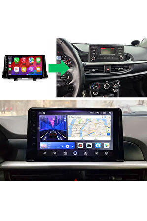 Kia Picanto - Araç Multimedya Ekran - 2GB 32GB - S - Piano Black - 2017 - 2023 - 9 Inch - HIGH SOUND