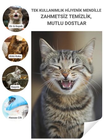 Greenwich Kedi ve Köpek Hijyen Mendili 50 Adet Vegan Temizleme Mendili