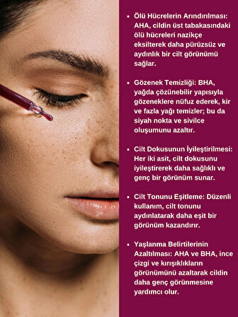 Canlandırıcı ve Cilt Tonu Eşitleyici Yüz Peeling Serum (Aha 10% + Bha 2%)