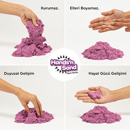 Playever Hands'n Sand Doğal Kinetik Oyun Kumu 500gr - Mor
