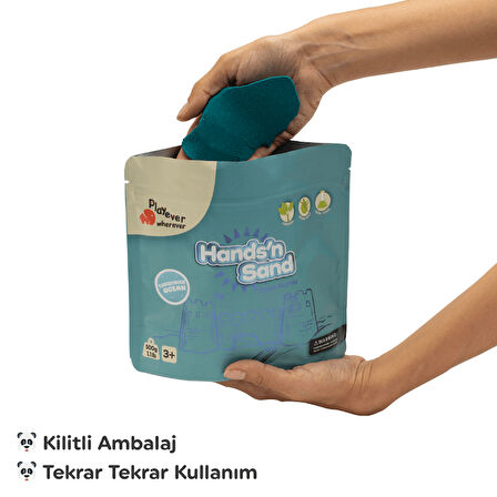 Playever Hands'n Sand Doğal Kinetik Oyun Kumu 500gr - Mavi