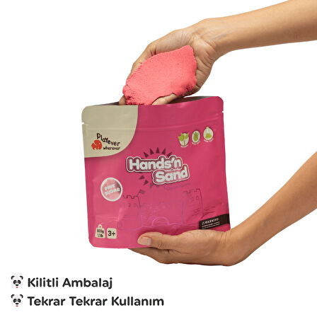 Playever Hands'n Sand Doğal Kinetik Oyun Kumu 500gr - Pembe