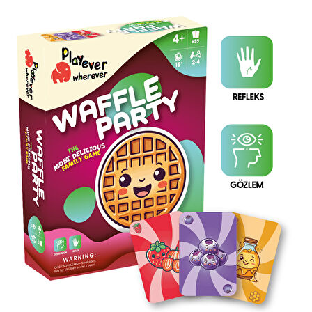 Playever Waffle Party Deluxe, Dikkat, Görsel Algı ve Refleks Geliştiren Kart Oyunu (4-7 Yaş)