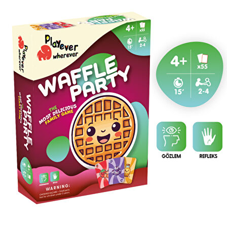 Playever Waffle Party Deluxe, Dikkat, Görsel Algı ve Refleks Geliştiren Kart Oyunu (4-7 Yaş)