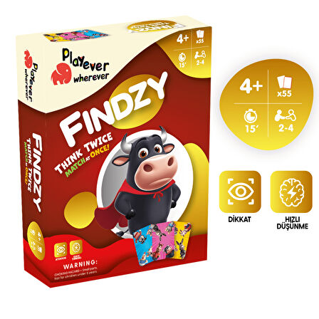 Playever Findzy Deluxe, Dikkat Güçlendiren Eğlenceli Kart Oyunu (4-7 Yaş)