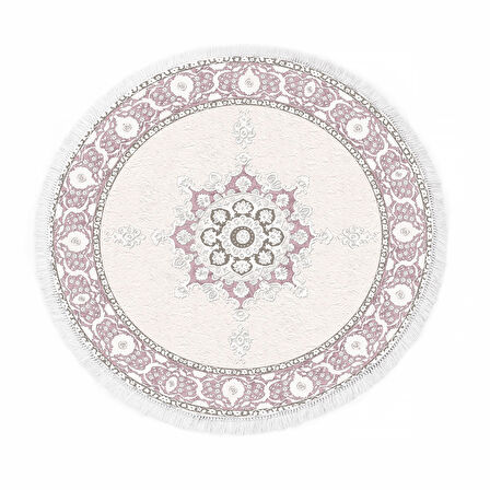 Dekoreko İnci Halı Dijital Saçaklı Yuvarlak 2003