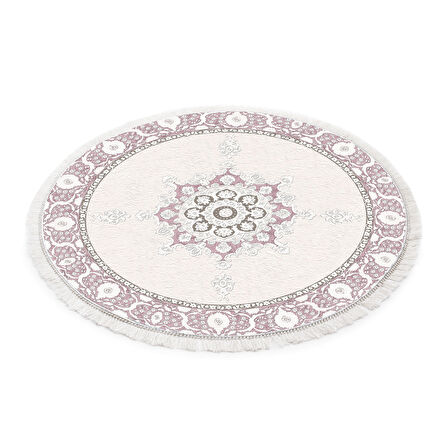 Dekoreko İnci Halı Dijital Saçaklı Yuvarlak 2003