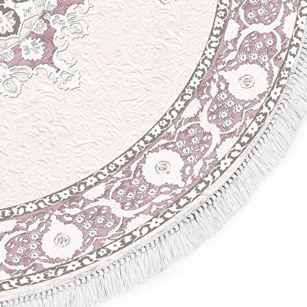 Dekoreko İnci Halı Dijital Saçaklı Yuvarlak 2003