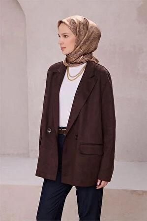 Belli Tivil Saf İpek Eşarp 4214 - 05 Sütlü Kahve Kemer Desen