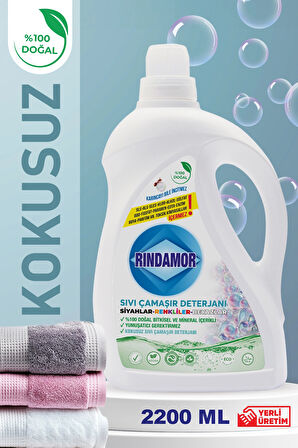 % 100 DOĞAL BİTKİSEL TÜM RENKLER KOKUSUZ SIVI ÇAMAŞIR DETERJANI-KENDİNDEN YUMUŞATICILI