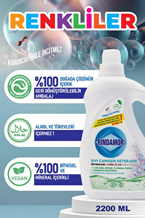 % 100 DOĞAL BİTKİSEL TÜM RENKLER KOKUSUZ SIVI ÇAMAŞIR DETERJANI-KENDİNDEN YUMUŞATICILI