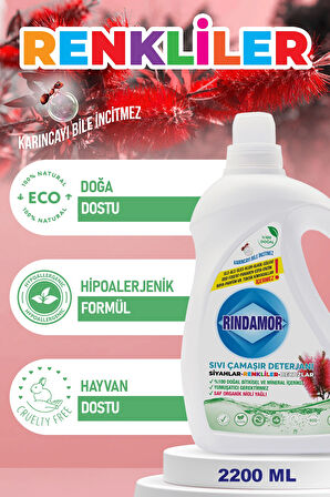 % 100 DOĞAL BİTKİSEL TÜM RENKLER SIVI ÇAMAŞIR DETERJANI ORGANİK NİOLİ YAĞLI-KENDİNDEN YUMUŞATICILI