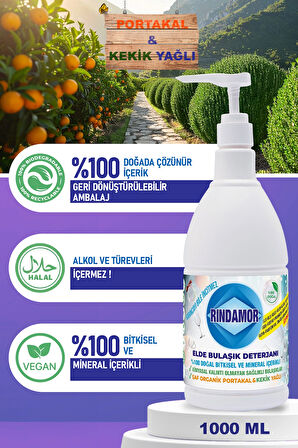 % 100 DOĞAL BİTKİSEL ELDE BULAŞIK DETERJANI-ORGANİK KEKİK&PORTAKAL YAĞLI