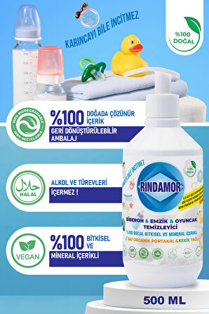   % 100 DOĞAL BİTKİSEL BİBERON EMZİK ve OYUNCAK TEMİZLEYİCİ- ORGANİK PORTAKAL&KEKİK YAĞLI