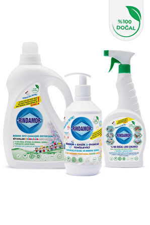 BEBEK HİJYEN SETİ- KOKUSUZ SIVI ÇAMAŞIR DETERJANI-EMZİK BİBERON TEMİZLEYİCİ-LEKE ÇIKARICI