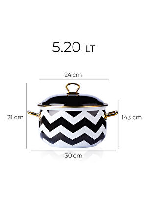 Zigzag Emaye Derin Tencere 5.20 Lt | 24 cm