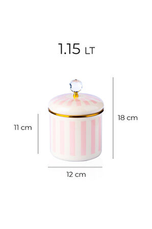 Blush Royale Emaye Kavanoz | Baharatlık | Saklama Kabı 1.15 Lt
