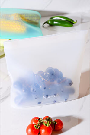 Mood Hava Sızdırmaz Kilitli Silikon Saklama Torbası 700 ml | Şeffaf