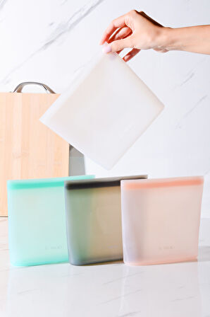 Mood Hava Sızdırmaz Kilitli Silikon Saklama Torbası 700 ml | Şeffaf