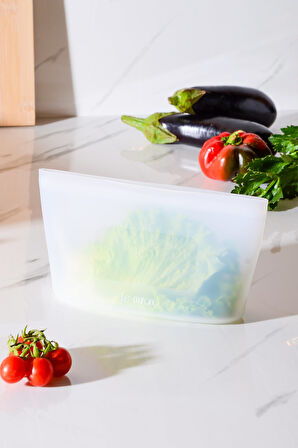 Mood Hava Sızdırmaz Kilitli Silikon Saklama Torbası 680 ml | Şeffaf