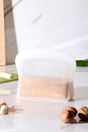 Sheer Hava Sızdırmaz Kilitli Silikon Saklama Torbası 600 ml | Şeffaf