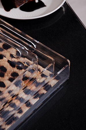 Wild Leopard Pleksi Tepsi S - 26x18 cm