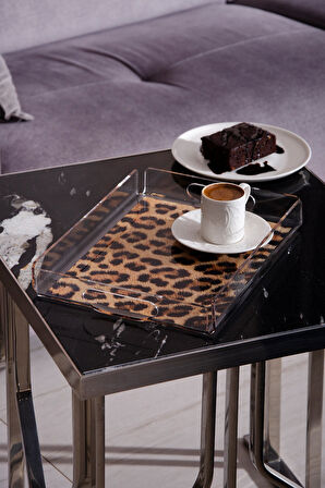 Wild Leopard Pleksi Tepsi M - 31x23 cm